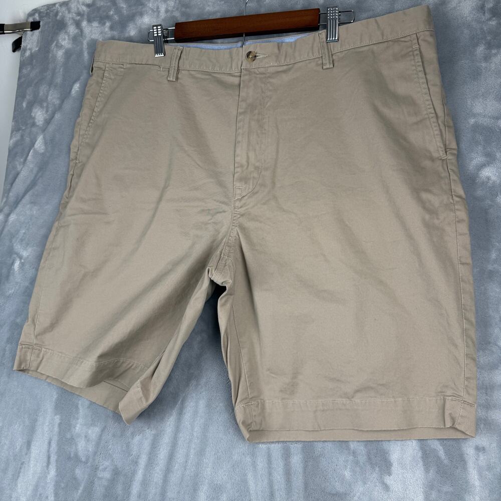 Polo Ralph Lauren Shorts Mens 42 Beige Flat Front Chino Stretch Classic Fit Pony